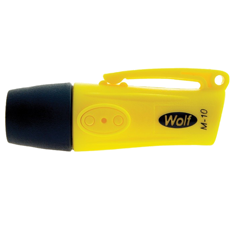 [3106] Wolf M-10, Micro explosieveilige zaklamp met LED lamp, ATEX gecertificeerd voor zone 0, incl, batterijen, IMPA 792276[1005.0](24.1)