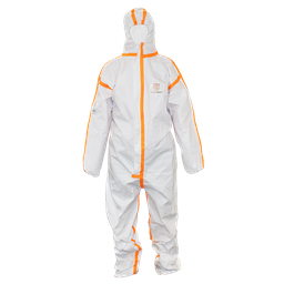[11263] Technosafety disposable coverall, Cat III, Type 4/5/6, White with orange seal, Anti-static, Size XXL, IMPA 312085[6.0](8.41)