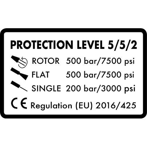 TST hoge druk beschermende overall met capuchon, 500 bar bescherming aan voorzijde. maat L