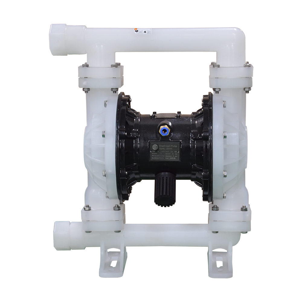 TETRA TDPK-25 PP/T. Pneumatische membraanpomp. polypropyleen frame. teflon membranen. in/uit 1"