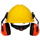 Climax 5-P, Veiligheidshelm, geel, HDPE, 6 punts binnenwerk met draaiknop, EN397 met oorkappen 25 dB