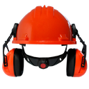 Climax 5-P, Veiligheidshelm, oranje, HDPE, 6 punts binnenwerk met draaiknop, EN397 met oorkappen 25 dB