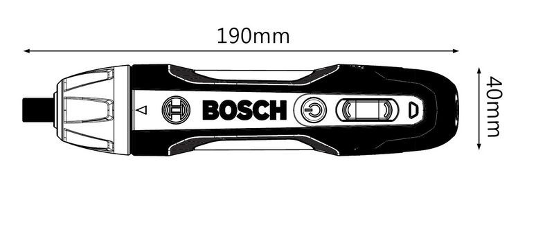 Bosch GO, rechargeable Screwdriver, built-in Li-Ion battery, incl charger and bitset, in plastic case