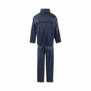 C-Line tweedelig regenpak met capuchon, Donker blauw met reflectie strepen, Polyerster/PVC, Volwassen maat XL