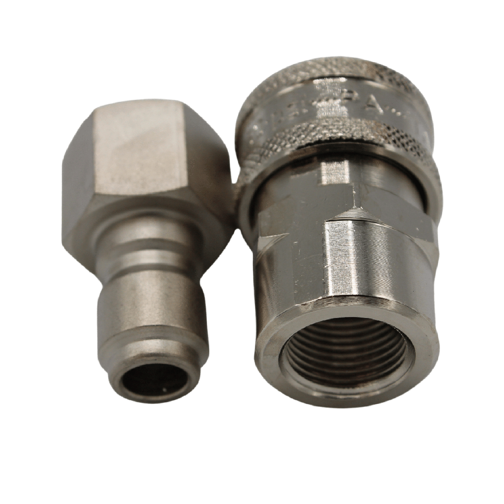 Spare part for TETRA HP cleaner, Snelkoppeling set voor 250 Bar hogedruk reiniger (Type ARS250/AR2), Plug + socket 3/8" BSP (Female)