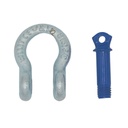 TETRA TBS-010, Harpsluiting met borstbout, Bow shackle, WLL 1T, SF 6:1 (G-209, S-209), Blauwe pin, IMPA 234164