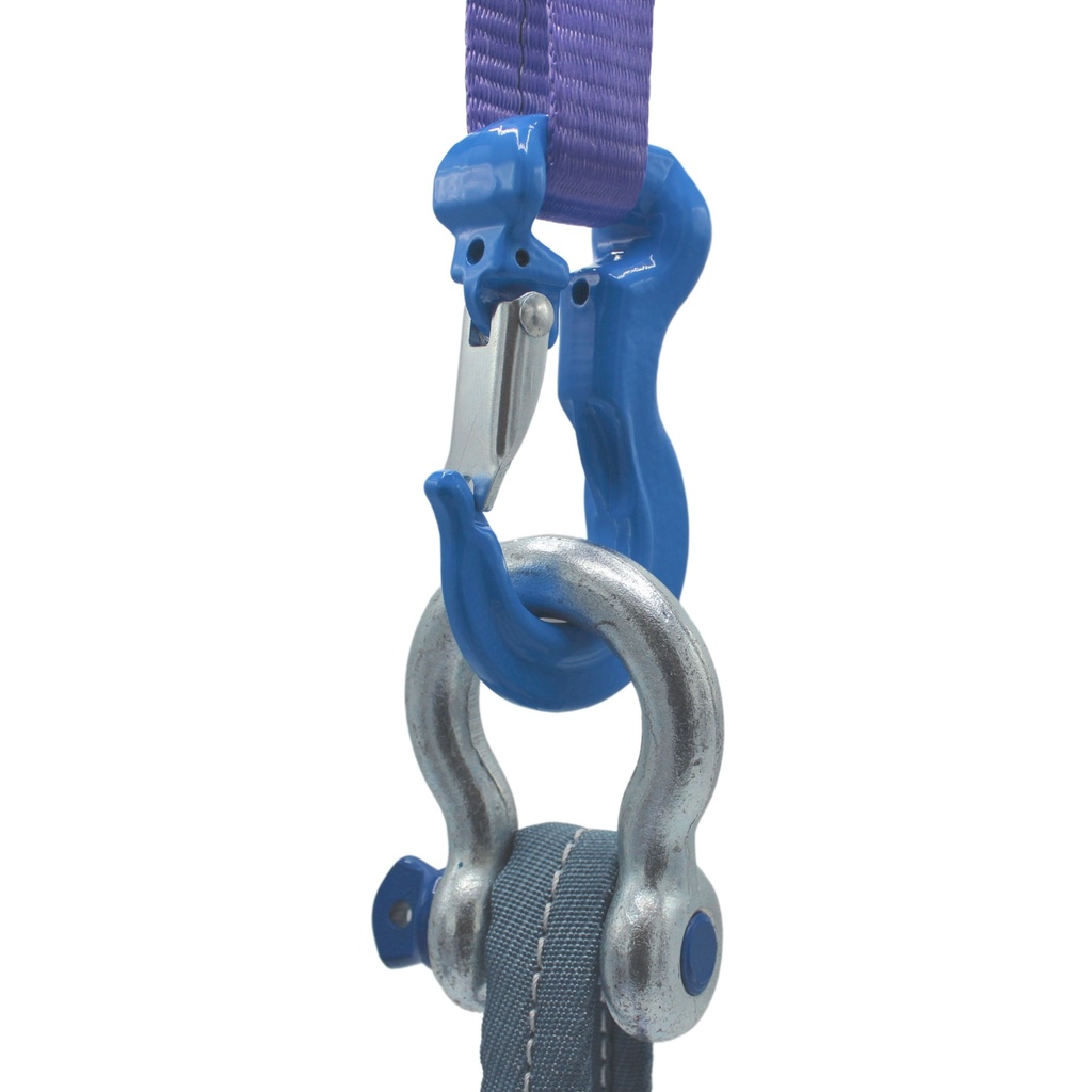 TETRA TBS-047, Harpsluiting met borstbout, Bow shackle, WLL 4.75T, SF 6:1 (G-209, S-209), Blauwe pin, IMPA 234168