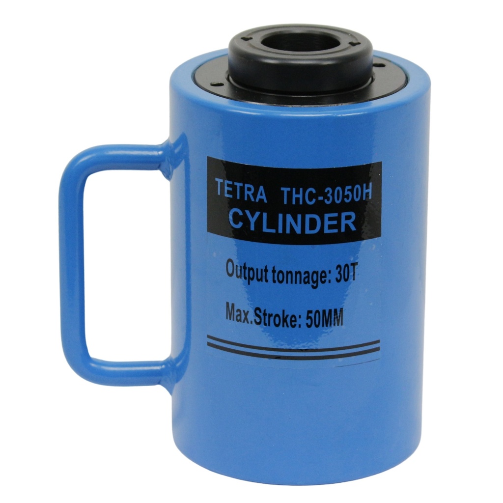 TETRA THC-3050H, Hydraulische Holle Vijzel, met veerretour, 30 ton, Slag 50 mm, Gesloten hoogte 185 mm, hole 35 mm