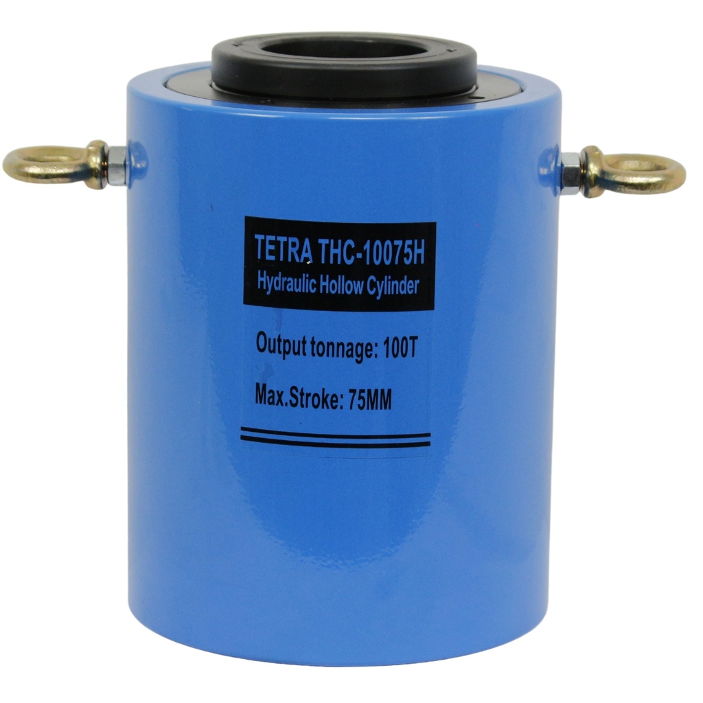 TETRA THC-10075H, Hydraulische Holle Vijzel, met veerretour, 100 ton, Slag 75 mm, Gesloten hoogte 285 mm, hole 80 mm