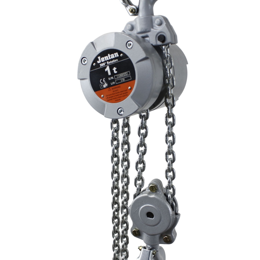 JTVX-010, Mini Aluminium Kettingtakel, 360 design, Lichtgewicht, Werklast 1000 kg, Hijshoogte 3 m
