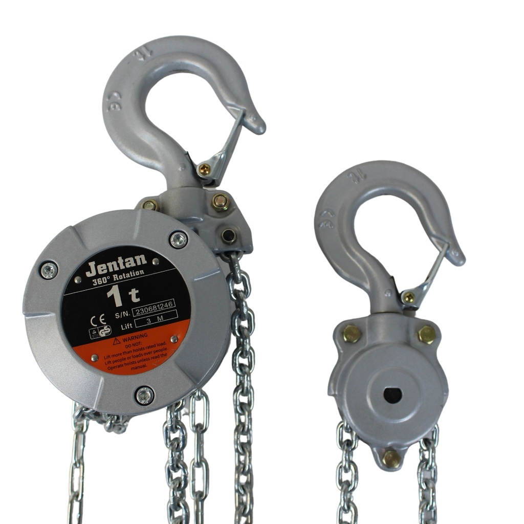JTVX-010, Mini Aluminium Kettingtakel, 360 design, Lichtgewicht, Werklast 1000 kg, Hijshoogte 3 m