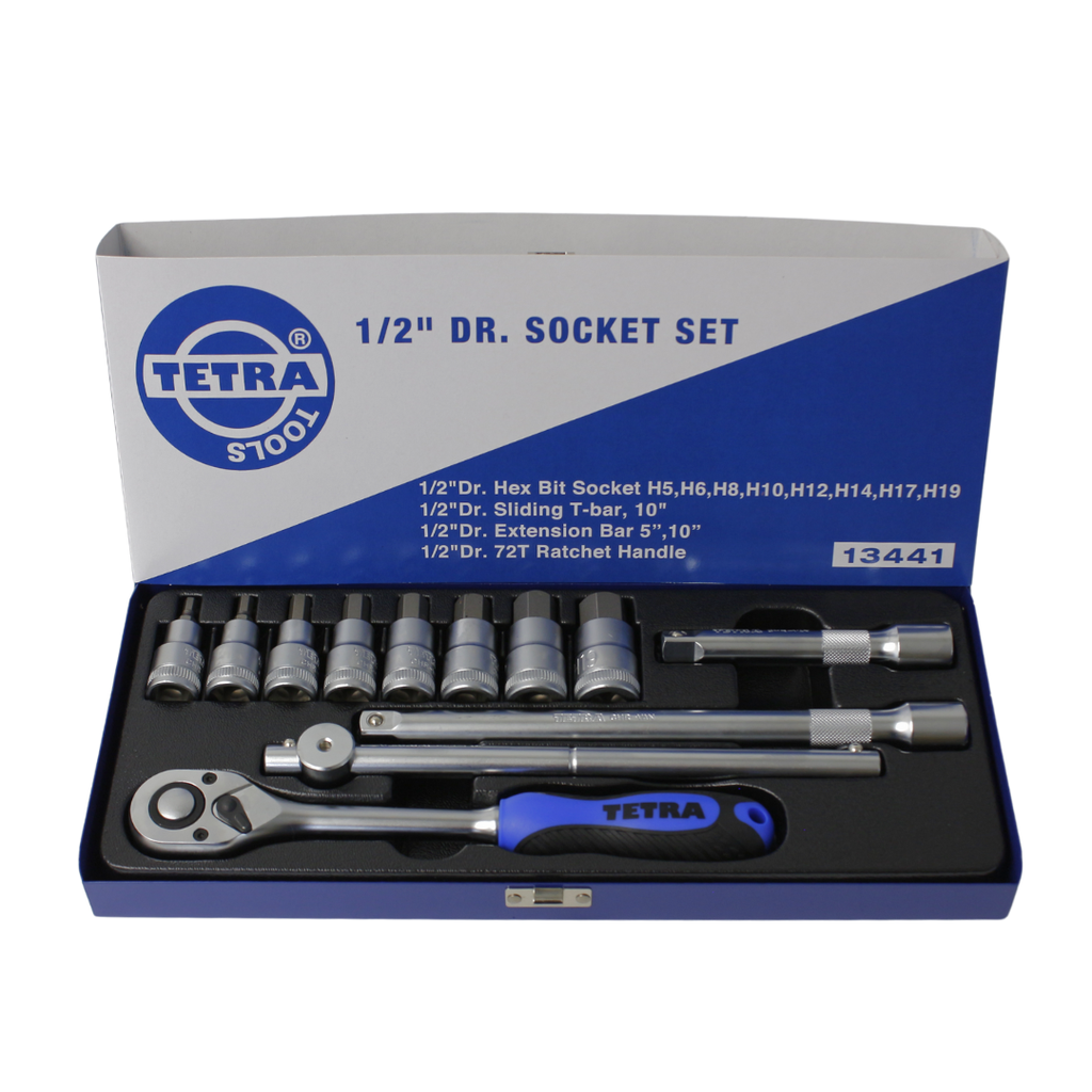 TETRA  Inbusdoppenset MET ACCESS. 1/2" 12-delig,   5, 6, 8, 10, 12, 14, 17,19 mm. IMPA 611288