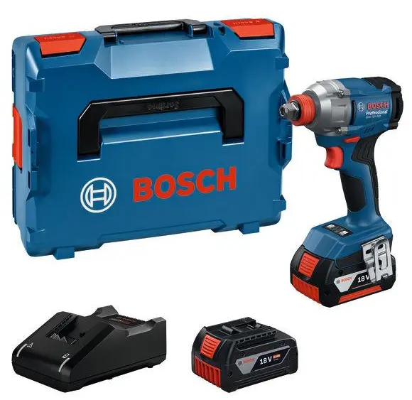 Bosch PRO GDX 18V-285 Cordless impact wrench, 1/2" sqdr, 18 V, 200 Nm, incl. charger and 2 x 4,0 Ah Li-Ion batteries, in L-box, 06019N2102, IMPA 590926 UN 3481