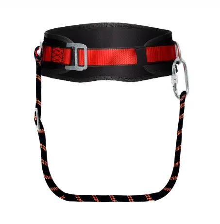 Climax 25-CNC, Heup positiegordel, 2 D-ringen en gepolst. band, met 1,3 m lanyard en screw-lock karabiner, IMPA 331101