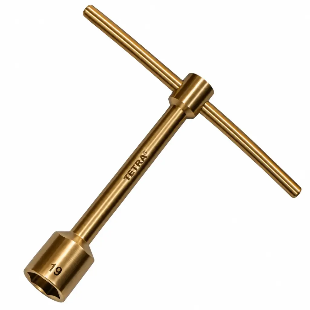 TETRA 6-point socket wrench / box wrench, 19mm, with adjustable T-handle. 180mm. Non-sparking Aluminum-Bronze.  IMPA 615566