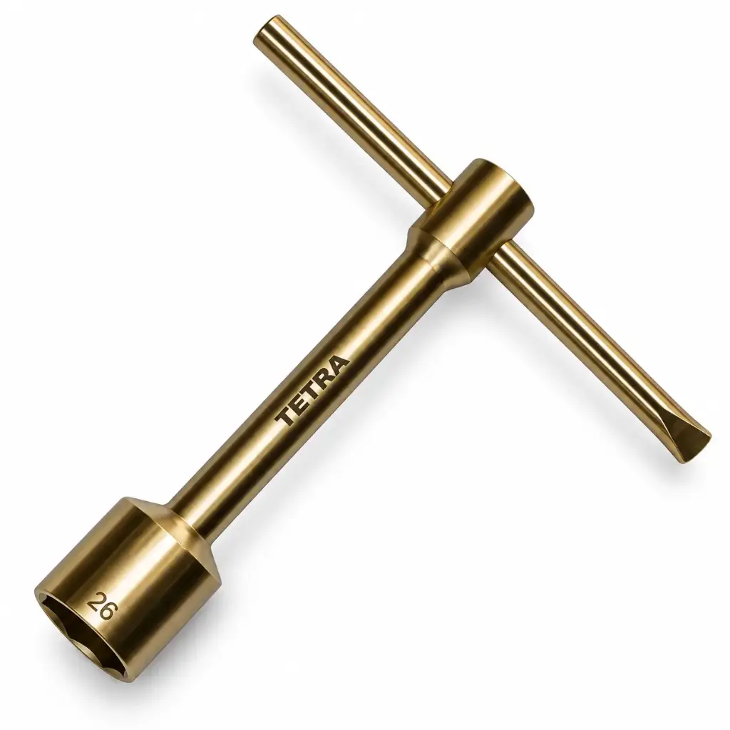 TETRA 6-punts Dopsleutel 26mm met verstelbare T-Greep. 200mm. vonkvrij Aluminium-Brons.  IMPA 615574