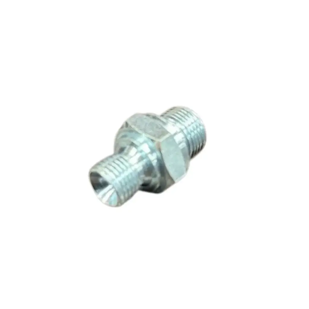 Adapter, 1/4"- 3/8" BSP male, 60 deg conus, verzinkt staal, 380 Bar