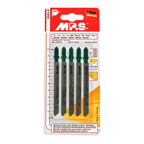 Zaagbladen voor decoupeerzaag Type No 2 voor hout, plastic en hard rubber, set=5pcs, IMPA 591174