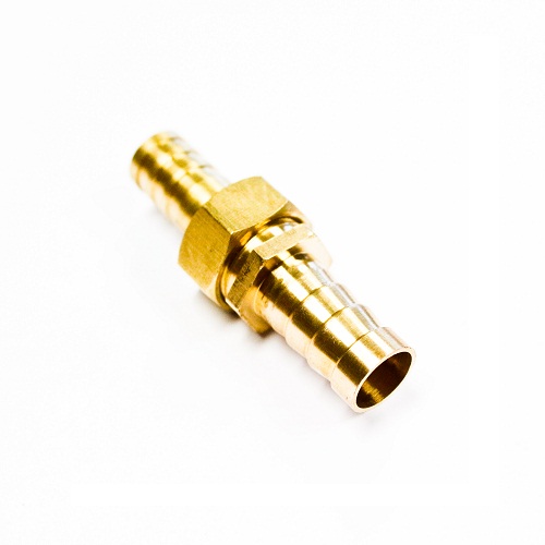 Messing schroefdraad luchtslang koppeling, draadaansluiting 1/4", slangpilaar 19 mm, IMPA 351065