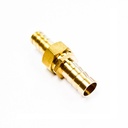 Messing schroefdraad luchtslang koppeling, draadaansluiting 1/4", slangpilaar 19 mm, IMPA 351065