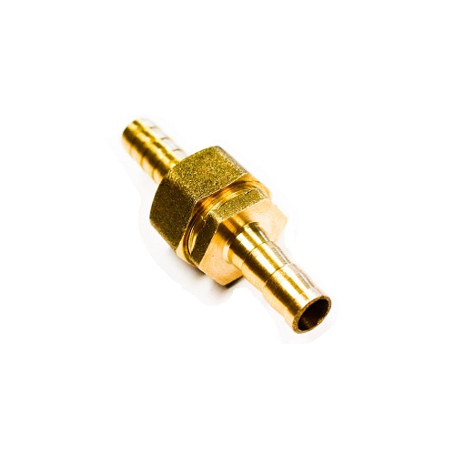 Messing schroefdraad luchtslang koppeling, draadaansluiting 1/4", slangpilaar 8 mm, IMPA 351062