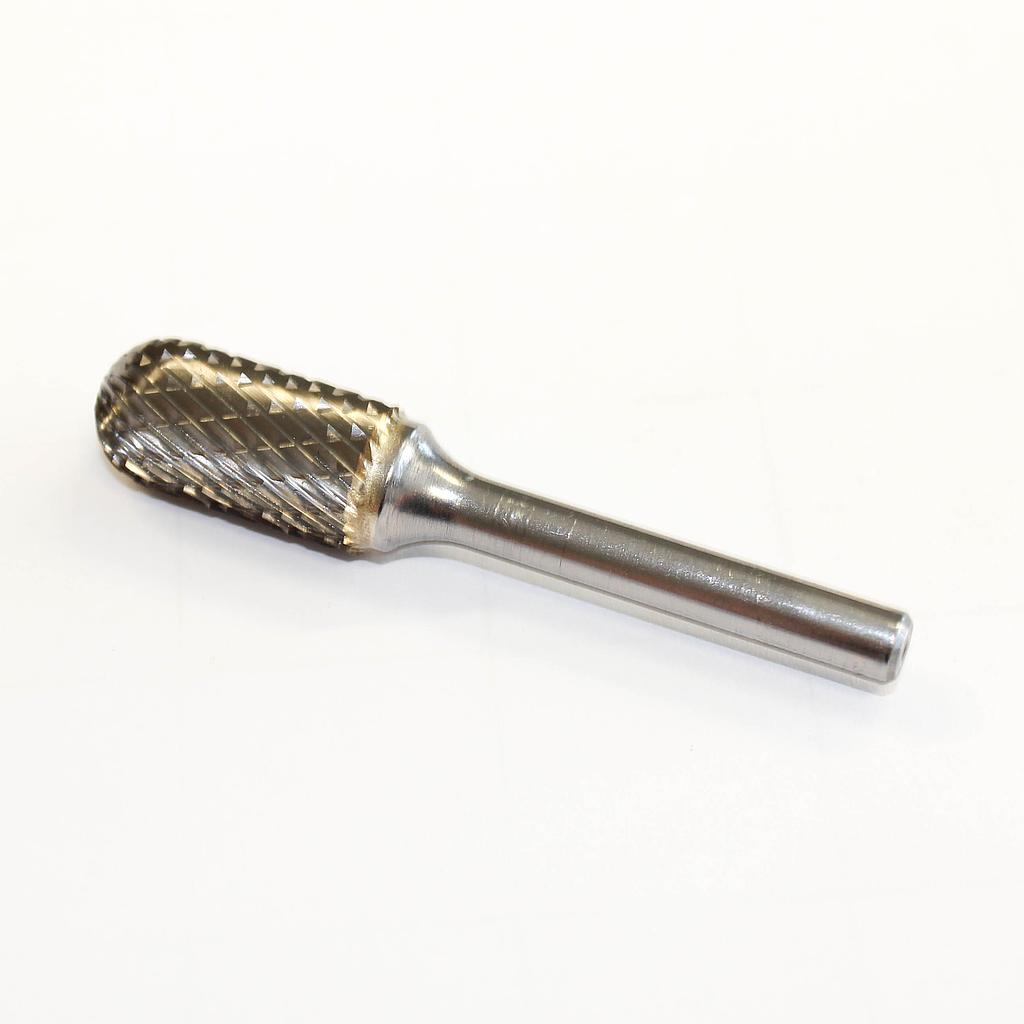 Carbide rotary bur, cylindircal radius end (B17), shank 6 mm, blade 12.7 mm, length 69 mm, IMPA 632517