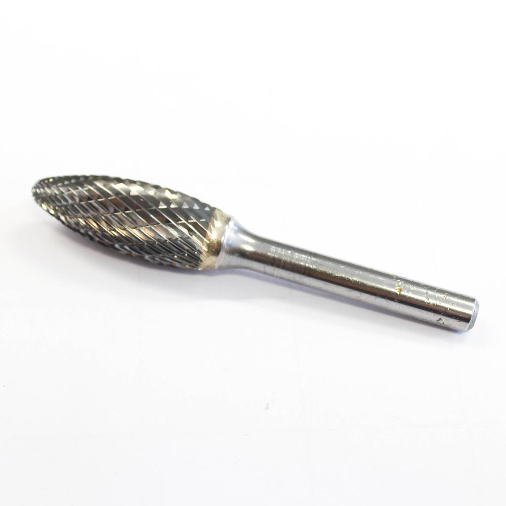 Carbide rotary bur, flame shape (G59), shank 6 mm, blade 12.7 mm, length 76 mm, IMPA 632559