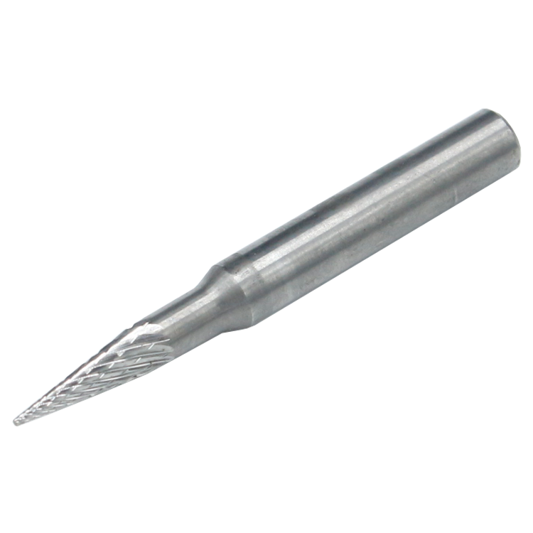 Carbide rotary bur, tree shape pointed end (F52), shank 6 mm, blade 4 mm, length 51 mm, IMPA 632552