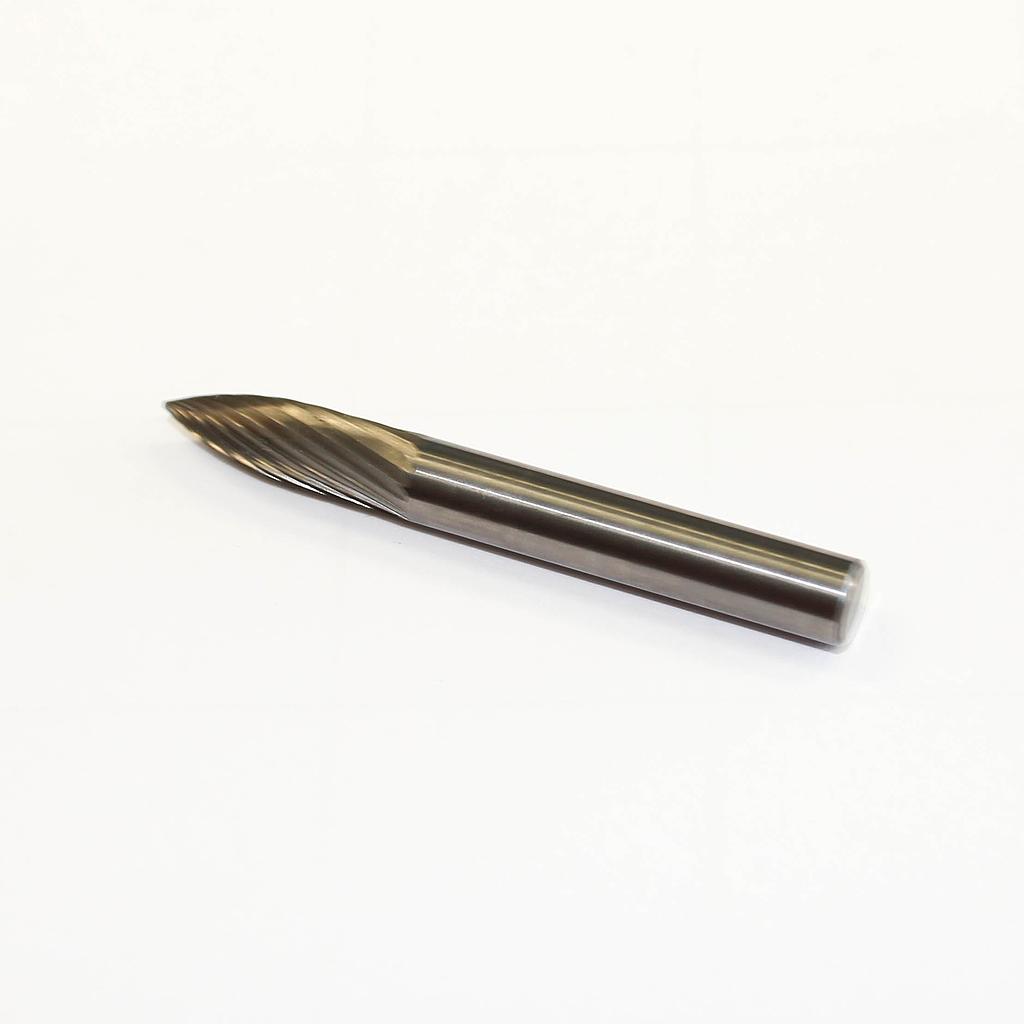 Carbide rotary bur, tree shape radius end (D32), shank 6 mm, blade 6 mm, length 50 mm, IMPA 632532