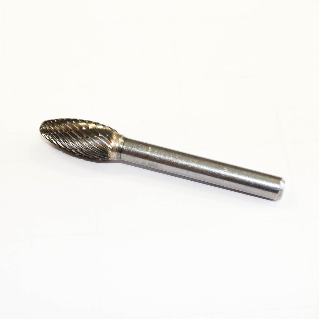 Carbide rotary bur, tree shape radius end (D33), shank 6 mm, blade 9.5 mm, length 63 mm, IMPA 632533