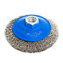 Conische Wielborstel, standaard met moer M14, Diameter 100 mm, roestvrij staal