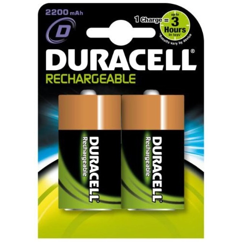 Duracell HR20-D rechargeable battery, 2200 mAh, set = 2 pcs, IMPA 792451