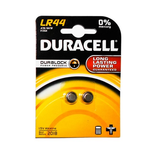Duracell micro alkaline batteries LR44 1,5V, set = 2 pcs, IMPA 792414