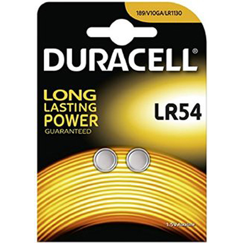 Duracell micro alkaline batteries LR54 1,5V, set = 2 pcs, IMPA 792438