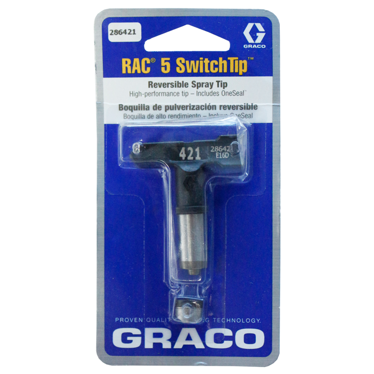 Graco, Airless Paint Spray Reverse -A -Clean switch tip, RAC 5, model 262-421