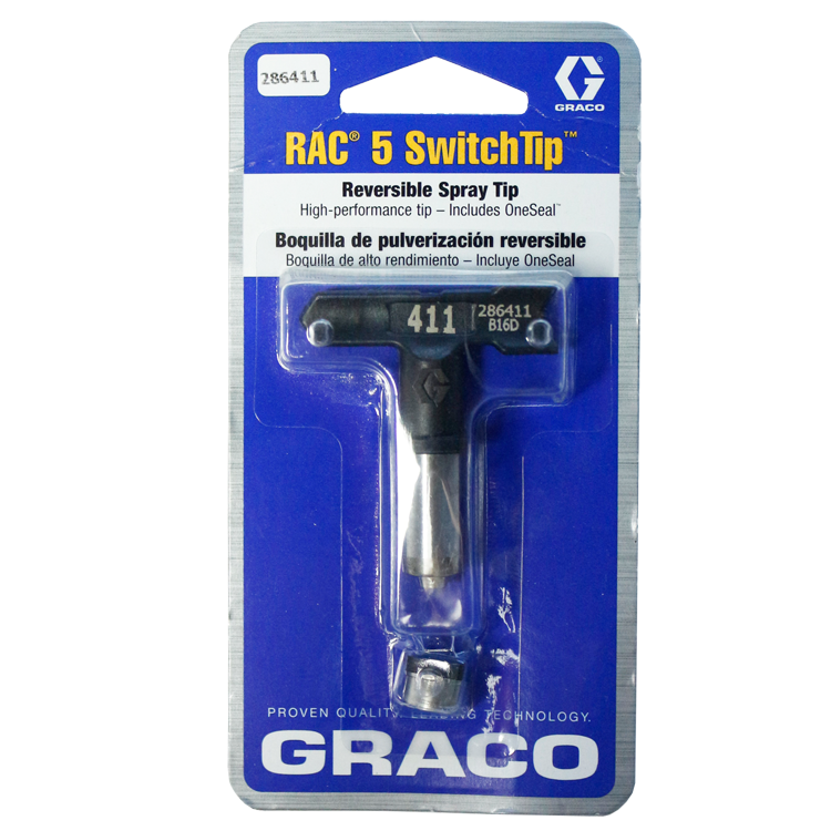 Graco, Airless Paint Spray Reverse -A -Clean switch tip, RAC 5, model 286-411