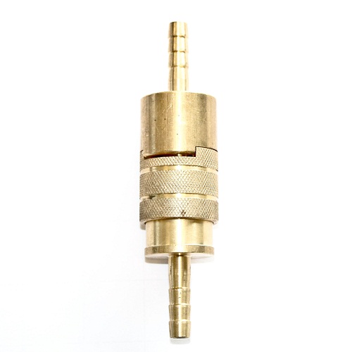Lock type air hose coupling, hose end 9 mm (3/8"), brass, IMPA 351011