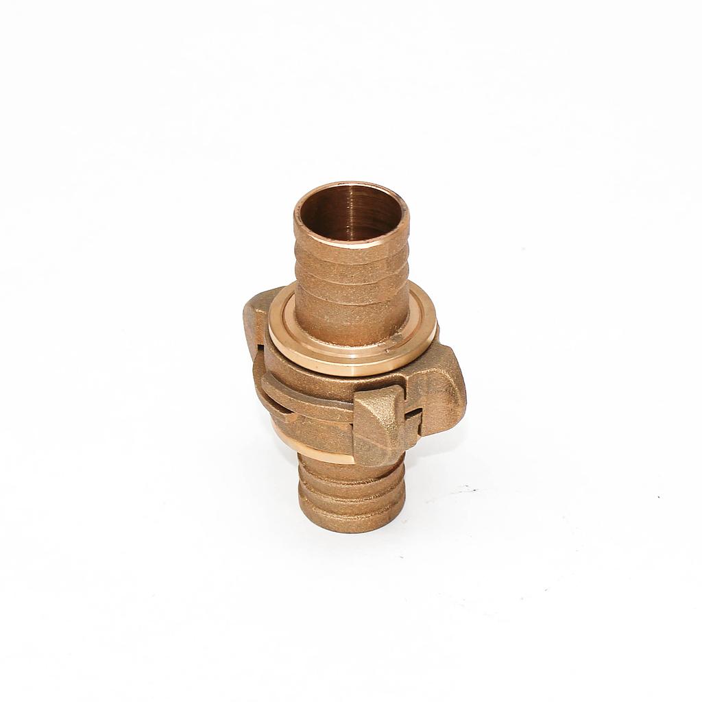 Nakajima Hose Coupling, Size 40A (1" - 1/2"), JIS F-7335, Connection = Interlocking, brass, IMPA 330851