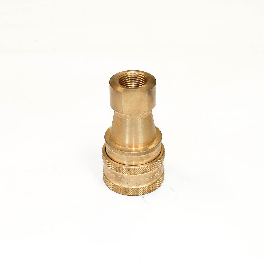NITTO 3S (3/8") Quick-Connect Coupler, Double End Shut Off, Brass, IMPA 351513