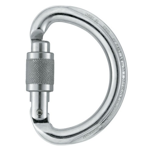 Petzl OMNI, Halfronde Carabiner voor het Vastmaken van NEWTON and FALCON ASCENT Harnassen. M37SL