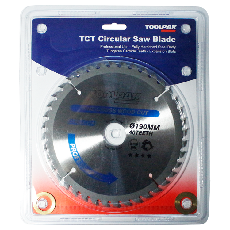 Saw blade for Circular saw, Diam 190 mm, 40 teeth, hole 30, spacer to 20mm and 16mm