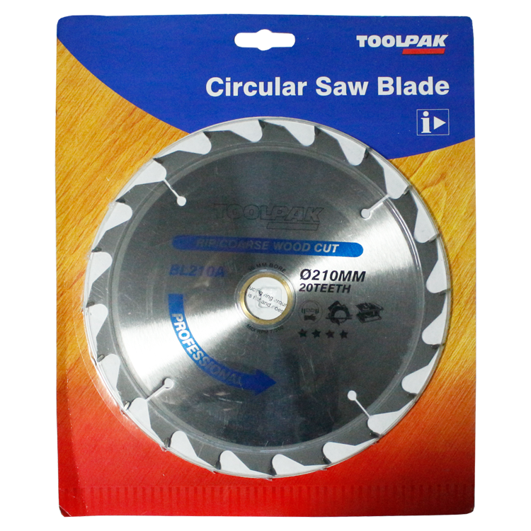 Saw blade for Circular saw, Diam 210 mm, 20 teeth, hole 30, spacer to 25mm 