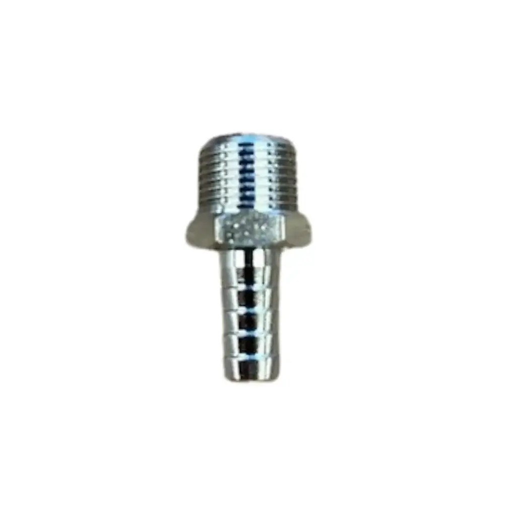 Slangpilaar 10mm slang  3/8" draad mannelijk, Messing vernikkeld