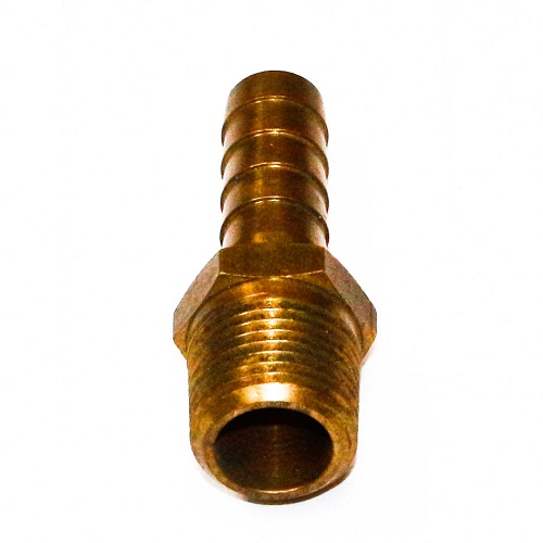 Slangpilaar 13 mm slang  1/2" BSPT male,  Blank messing