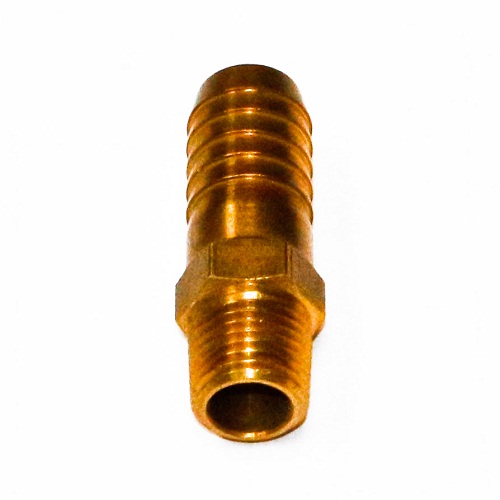 Slangpilaar 13 mm slang  1/4" BSPT male,  Blank messing