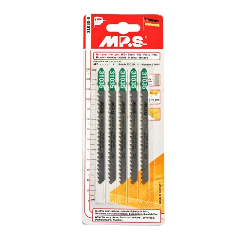 Spare Blade for Electric Jig Saw, Type No 4, for Plastic, Set = 5 pcs, IMPA 591176