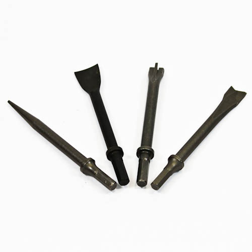 TETRA AT-2003/H, Chisel Set for Pneumatic Chipping Hammer, four pieces, Hexagonal Shank