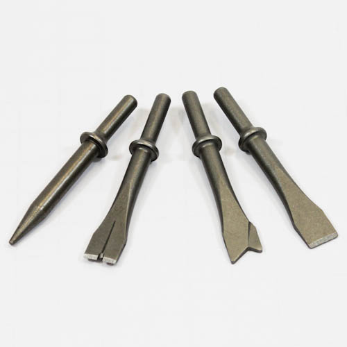 TETRA AT-2003/R, Chisel Set for Pneumatisch Chipping Hammer, four pieces, Round Shank