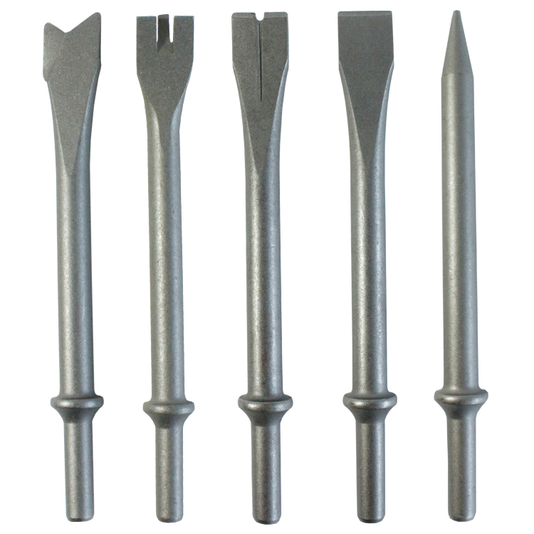 TETRA AT-2004/R, Set van 5 Beitels voor Pneumatische Hakhamer, Ronde aansluiting
