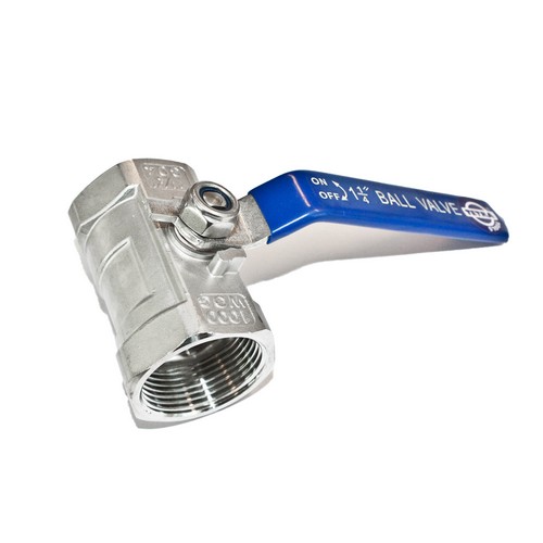 TETRA Kogelkraan, Diameter 1-1/4", Gereduceerde doorlaat, Roestvrij staal 304, BSP Vrouwelijk draad, IMPA 753306